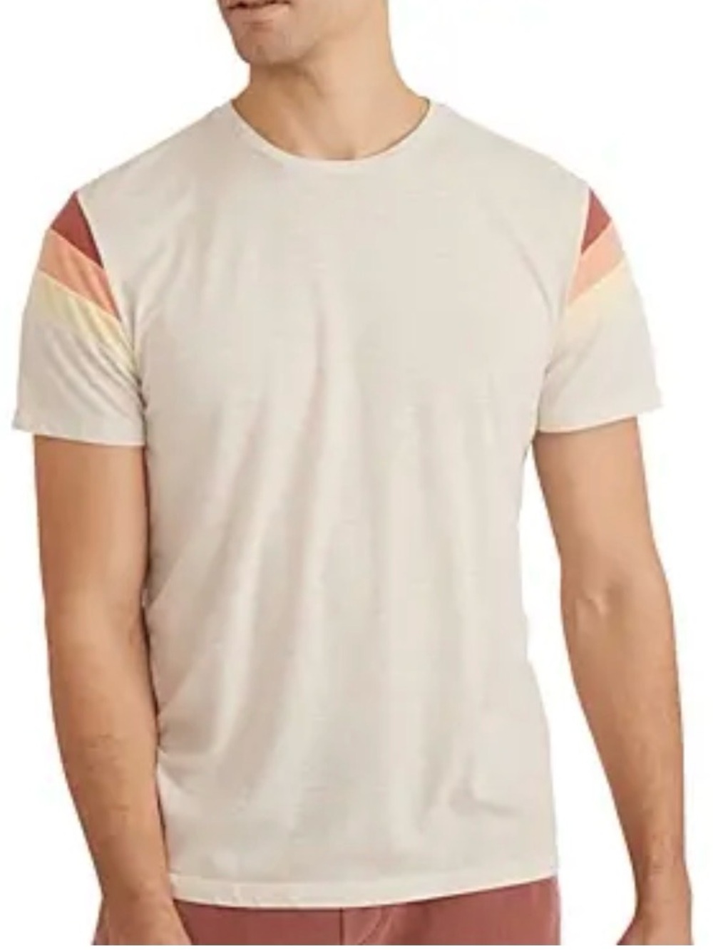 Marine Layer Banks Striped Shoulder Tea Beige Oatmeal Men’s Size XL